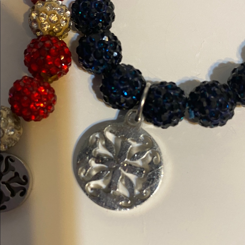 Rustic Cuff Elegant Beaded Bracelets Set With Sil… - image 3